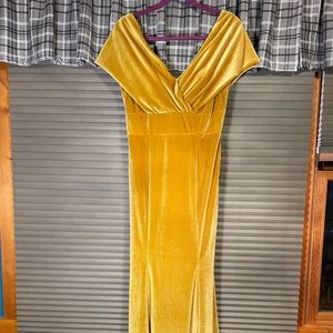 Gold Velvet Dress
